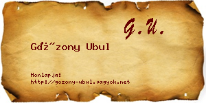 Gózony Ubul névjegykártya